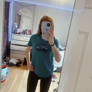 USED PATAGONIA Blue-Green T-Shirt. Size XS